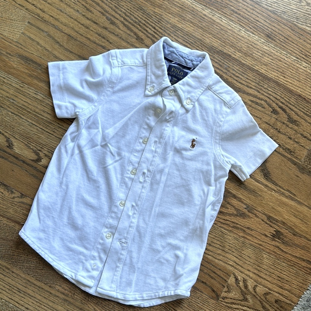 Ralph Lauren White Button Down. Oxford Cotton. Size 3T.